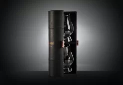 Set De Voyage Glencairn Avec 2x Verres à Whisky | Cristal | Handgemaakt En Ecosse | Dans Un Coffret De Voyage / Cadeau En Cuir Exclusif