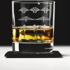 Beau Verre à Whisky Avec Dessous De Verre En Ardoise | Fort Bridges Pour Le Vrai Connaisseur | Emballage Cadeau | Fabriqué En Ecosse