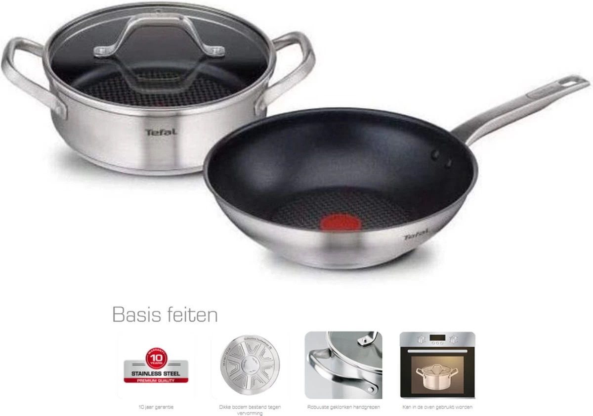Tefal Hero Batterie De Cuisine En Aluminium De Haute Qualité En Acier Inoxydable 18/10 - 2 Pièces 1 Tefal Hero Batterie De Cuisine En Aluminium De Haute Qualité En Acier Inoxydable 18/10 - 2 Pièces