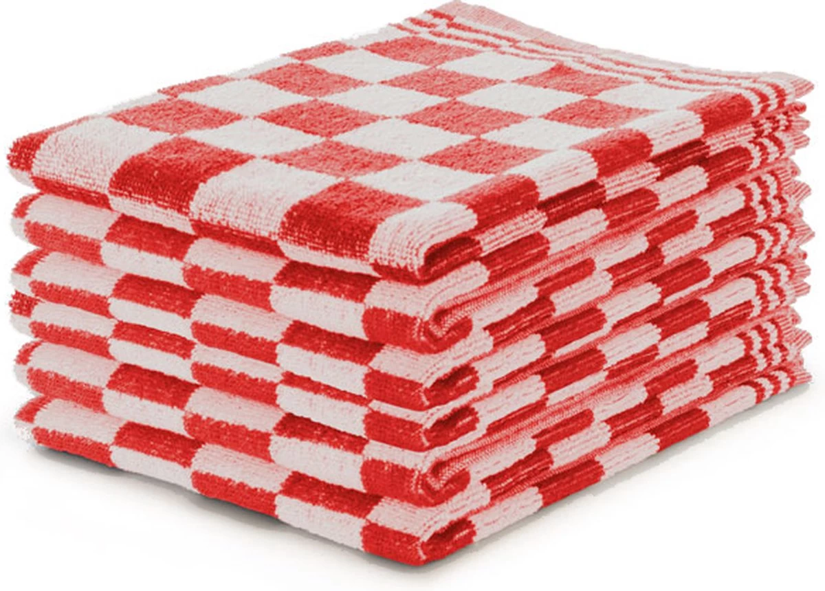 Torchons De Cuisine Set Block Rouge - 50x50 - Set De 6 - Carreaux - Torchons Block - 100% Coton - Serviette De Cuisine - Serviettes 1 Torchons De Cuisine Set Block Rouge - 50x50 - Set De 6 - Carreaux - Torchons Block - 100% Coton - Serviette De Cuisine - Serviettes