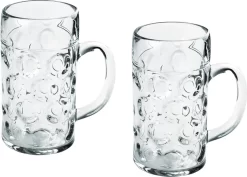 2x Chopes à Bière à Bière / Verres à Bière 1 Litre / 100 Cl / 1000 Ml De Plastique Incassable - Chopes 1 Litre - Chope Fête De La Bière / Oktoberfest - Chope à Bière Verres