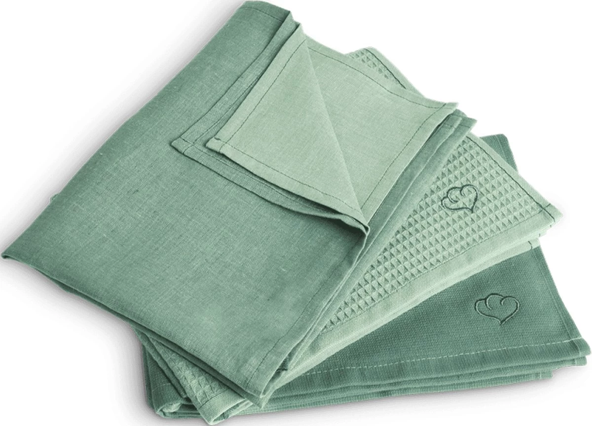 Springlane Set De Torchons 3 Pièces - Coton Et Lin - Torchon, Chiffon à Polir, Serviette à Main Mint 12 Springlane Set De Torchons 3 Pièces - Coton Et Lin - Torchon, Chiffon à Polir, Serviette à Main Mint – Image 12