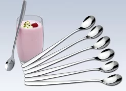 Cuillères à Latte Macchiato - Cuillères Longues à Yaourt, Dessert Ou Café En Acier Inoxydable - Set De 6 Pièces -Fournitures De Cuisine Boutique 1200x868 1