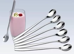 Ensemble De Cuillères à Latte Macchiato, 6 Pièces, 22 Cm - Cuillère Longue Pour Cocktails Et Desserts, Acier Inoxydable Poli, Passe Au Lave-vaisselle -Fournitures De Cuisine Boutique 1200x868