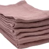 Torchons De Luxe - Serviette - Torchon De Cuisine - Torchon Gaufré - Katoen - Rose - 45x65cm - Set De 6