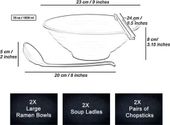 Lanbent 2 Ensembles (6 Pièces) Bol à Soupe Fenêtres , 1000 Ml, Grand Riz/nouilles Japonais Avec Cuillère Et Baguettes, Récipient De Stockage Des Aliments Pour Le Petit-déjeuner De Cuisine Pour Lave-vaisselle -Fournitures De Cuisine Boutique 1200x879