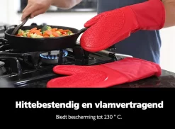SWILIX De Gants De Four 2 Pièces - Gants De Four - Gant De Four En Siliconen - Gant De BBQ - Extra Long - Rouge -Fournitures De Cuisine Boutique 1200x884 3