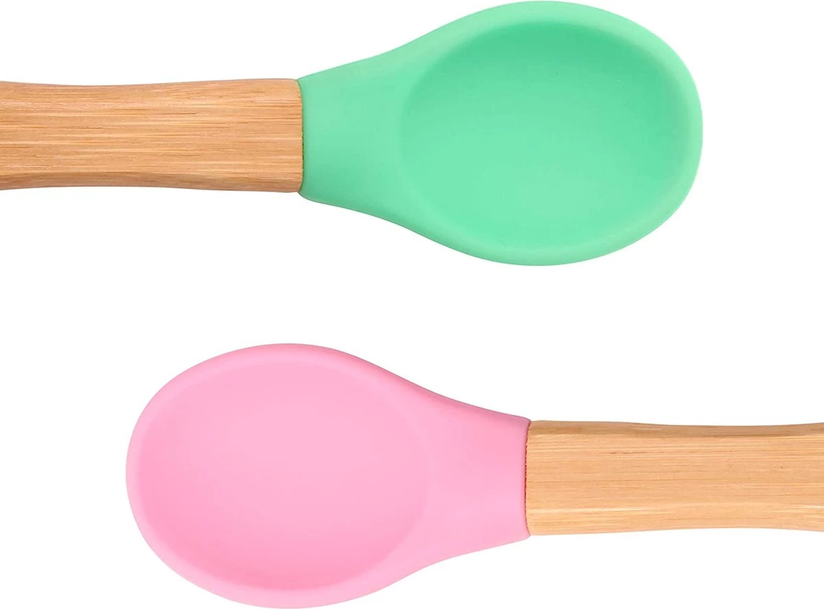 Cuillère Pour Enfants, Ensemble De Vaisselle Pour Enfants Avec Manche En Bambou Pour Apprendre à Manger, Sans Plastiques Nocifs, Cuillère Avec Pointe De Cuillère Accessible Flexible 2 Cuillère Pour Enfants, Ensemble De Vaisselle Pour Enfants Avec Manche En Bambou Pour Apprendre à Manger, Sans Plastiques Nocifs, Cuillère Avec Pointe De Cuillère Accessible Flexible – Image 2