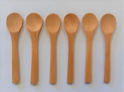 6 Cuillères En BAMBOU - Cuillères à Glace - Cuillères à Oeufs - Cuillères à Sauce - Cuillères à Café - Cuillères à Café