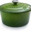 Nuovva à Frire Antiadhésive En Fonte Avec Couvercle - Poêle à Mijoter Vert - Ronde - Ø24 Cm - 4,7 Litres - 100% Sans PFAS & PFOA - Convient à Tous Feux - Electrique - Gaz - Halogène - Induction - Céramique
