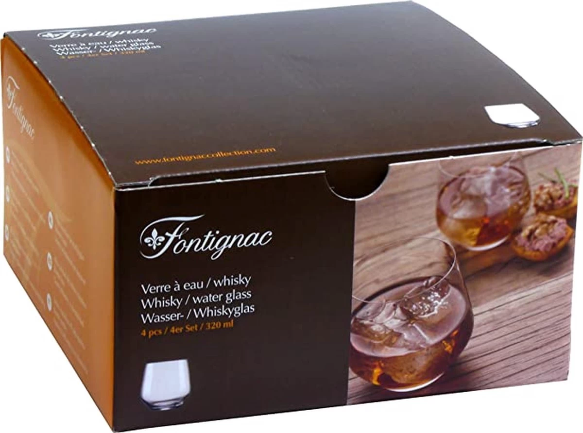 Verres à Whisky Français Fontignac - Verres à Boire - 320ML - 4 Pièces - Verre Cristal - Coffret Cadeau Verre à Eau - Luxe - Français 3 Verres à Whisky Français Fontignac - Verres à Boire - 320ML - 4 Pièces - Verre Cristal - Coffret Cadeau Verre à Eau - Luxe - Français – Image 3