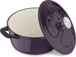 Cocotte En Fonte Navaris Avec Couvercle - Navaris émaillée - Convient à La Cuisson Induction, Gaz Et Céramique - Violet -Fournitures De Cuisine Boutique 1200x894 1