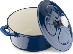 Cocotte En Fonte Navaris Avec Couvercle - Navaris émaillée - Convient à La Cuisson Induction, Gaz Et Céramique - Bleu Foncé -Fournitures De Cuisine Boutique 1200x895 2
