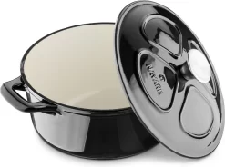 Cocotte En Fonte Navaris Avec Couvercle - Navaris émaillée - Convient à La Cuisson Induction, Gaz Et Vitrocéramique - Zwart -Fournitures De Cuisine Boutique 1200x895