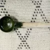 Cuillère De Service Tamegroute Marocaine | Cuillère Faite à La Main | Cuillère En Bois D'acacia | Vert émaillé | Décoratif | Garden Marocain
