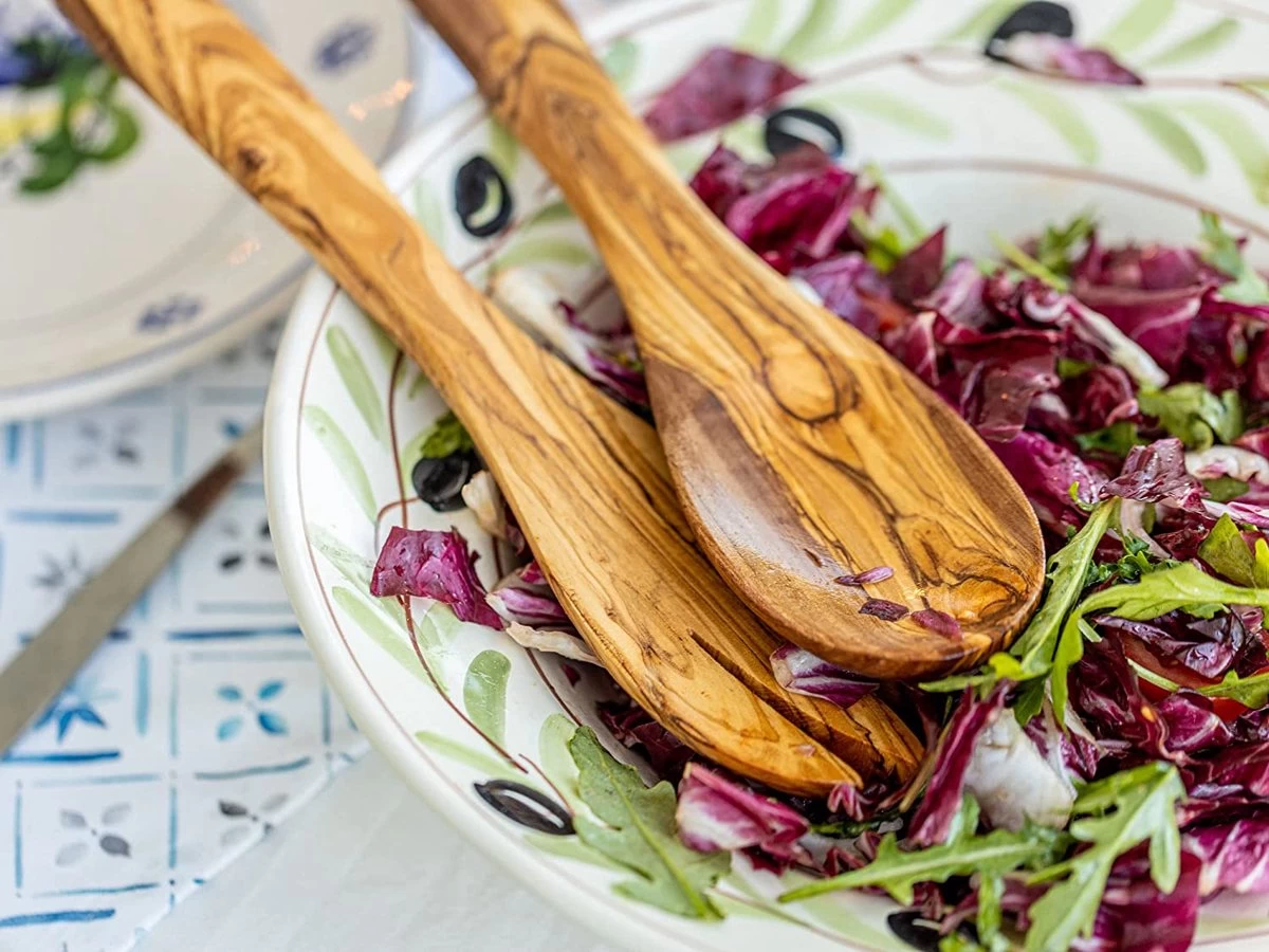 Serveurs Couvert à Salade En Bois D'Olivier, Set De 2 Cuillères De Cuisson 100% Wood D'Olivier Natural , Spatules En Bois D'Olivier, Couverts à Salade, Ustensile De Kitchen Haute Résistance à La Heat , 30 Cm 3 Serveurs Couvert à Salade En Bois D'Olivier, Set De 2 Cuillères De Cuisson 100% Wood D'Olivier Natural , Spatules En Bois D'Olivier, Couverts à Salade, Ustensile De Kitchen Haute Résistance à La Heat , 30 Cm – Image 3