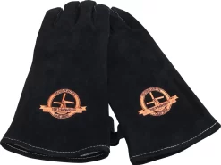 Gants De BBQ En Cuir The Windmill - Ensemble De 2 Pièces - Cuir Noir - Coutures Kevlar