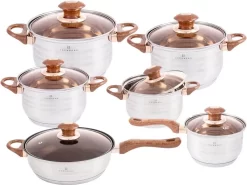 Edënbërg Classic Line - Batterie De Cuisine De Luxe - 12 Pièces - Acier Inoxydable - Fond à 5 Couches