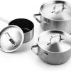 Set De Casseroles En Acier Inoxydable Soenil By ISENVI Combi - 3 Pièces - Poignées En Acier Inoxydable