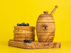 Pot à Miel De Haute Qualité Avec Cuillère, Pot à Miel, Fait à La Main à Partir De Bois D'olivier Exclusif, Verre à Miel. 12x8cm. -Fournitures De Cuisine Boutique 1200x903 7