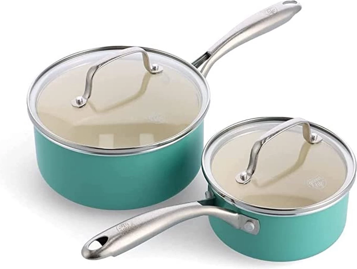 Ensemble De Poêles GreenLife Artizan Avec Revêtement Antiadhésif 14 Cm Et 18 Cm, Sans PFAS, Turquoise 1 Ensemble De Poêles GreenLife Artizan Avec Revêtement Antiadhésif 14 Cm Et 18 Cm, Sans PFAS, Turquoise