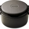 The Tasman Dutch Oven And Grill - Marmite - Fonte Recyclée - Avec Couvercle Grill - Ø29 Cm - Zwart