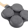 Pan à Frire En Aluminium, Revêtement Antiadhésif Pour Poêle à Omelette Avec Poêle à Crêpes à œufs à 4 Trous Pour Cuisinière à Gaz à Induction 14,6 X 7,7 X 1 Po