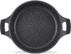 Luxe Swiss De Luxe - Pan à Frire - Poêle à Soupe - Ø 34 Cm - 10 Litres - Induction - Revêtement Antiadhésif - Avec Couvercle En Verres - Zwart -Fournitures De Cuisine Boutique 1200x920