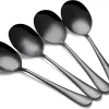 Set De 4 Petites Cuillères De Service - Cuillère à Légumes - Cuillère à Pomme De Terre - Cuillère De Service - 22cm - Inox - Zwart