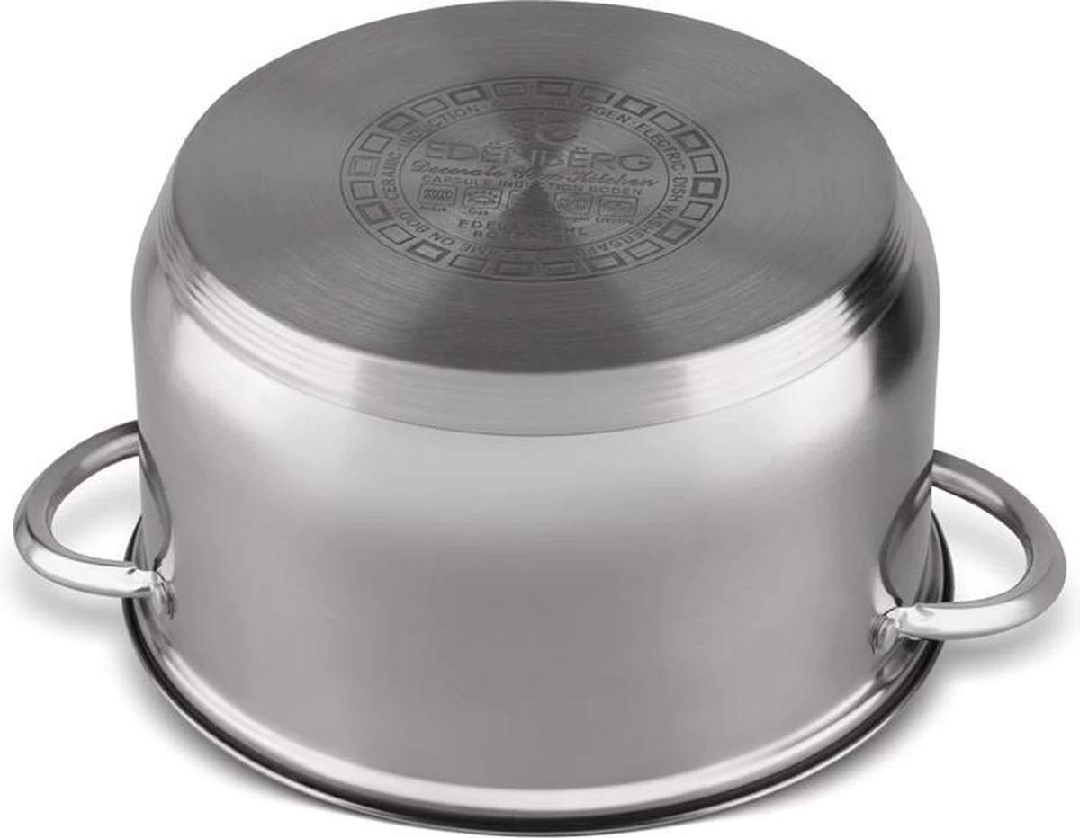 Edënbërg Classic Line - Batterie De Cuisine De Luxe - Acier Inoxydable - 10 Pièces - Fond 5 Couches 3 Edënbërg Classic Line - Batterie De Cuisine De Luxe - Acier Inoxydable - 10 Pièces - Fond 5 Couches – Image 3