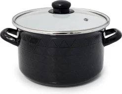 Meyerhoff MH-3712 Ensemble De 8 Casseroles En émail Exclusif Avec Couvercles En Verre Trempé Motif Rétro Vintage Bleu 3D - Pour Toute Source De Chaleur - Motif 3D Design -Fournitures De Cuisine Boutique 1200x933 1