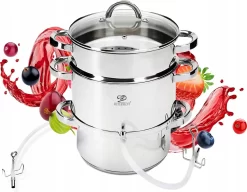 Meyerhoff Professionnel 6 Pièces Presse-agrumes / Presse-agrumes Lent Pour La Cuisinière 8L - Centrifugeuse - Sappan - Centrifugeuse - Extracteur De Vapeur - Presse-fruits - Acier Inoxydable