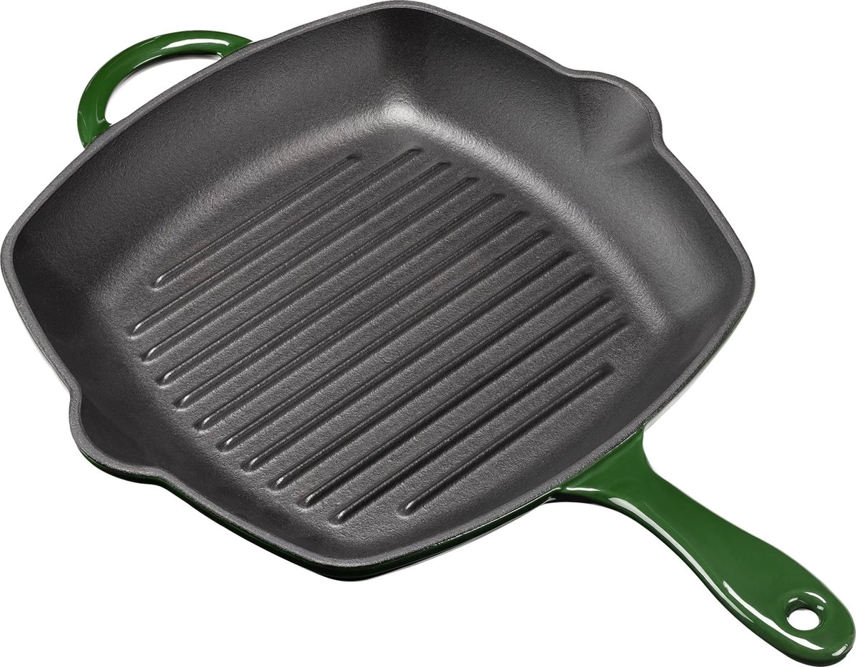 Poêle à Griller En Fonte Navaris 28 Cm - Poêle Professionnelle Avec Revêtement Antiadhésif - Pour Rôtir Et Griller De La Viande, Du Poisson Et Des Légumes Sur N'importe Quelle Cuisinière 1 Poêle à Griller En Fonte Navaris 28 Cm - Poêle Professionnelle Avec Revêtement Antiadhésif - Pour Rôtir Et Griller De La Viande, Du Poisson Et Des Légumes Sur N'importe Quelle Cuisinière