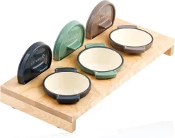Mahlzeit Mini Cocotte Set Avec Support En Bois 3 X 250 Ml En Fonte Lot De 3 Casseroles De Service Casserole émaillée Petite Cocotte Casserole En Fonte -Fournitures De Cuisine Boutique 1200x942 3