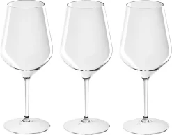 3x Verres à Vin à Vin Witte Ou Rouge 47 Cl/470 Ml En Plastique Incassable - Verres à Vin Pour Amateurs De Vins - Boire Du Vin