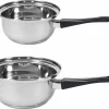 Set De 2x Casseroles / Casseroles En Inox London 18 Et 14 Cm - Casseroles De Cuisson 3 Litres Et 1,5 Litres