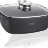 Royalty Line Casserole - 6,9 Litre - Casserole - 34 Cm - Casserole Induction Pour Toutes Sources De Chaleur - Sans Four - Avec Bouton Aroma Et Couvercle En Verres - Zwart