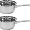 Set De 2x Casseroles / Casseroles Manhattan 16 Cm - 2 Litres - Pour Sauce Et Jus De Viande - Casseroles