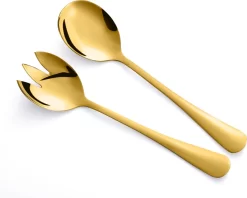 Klein Couverts à Salade - Convient Aux Saladiers 2/3 Personnes - Couverts à Salade 2 Pièces - 19,5cm - Acier Inoxydable - Goud