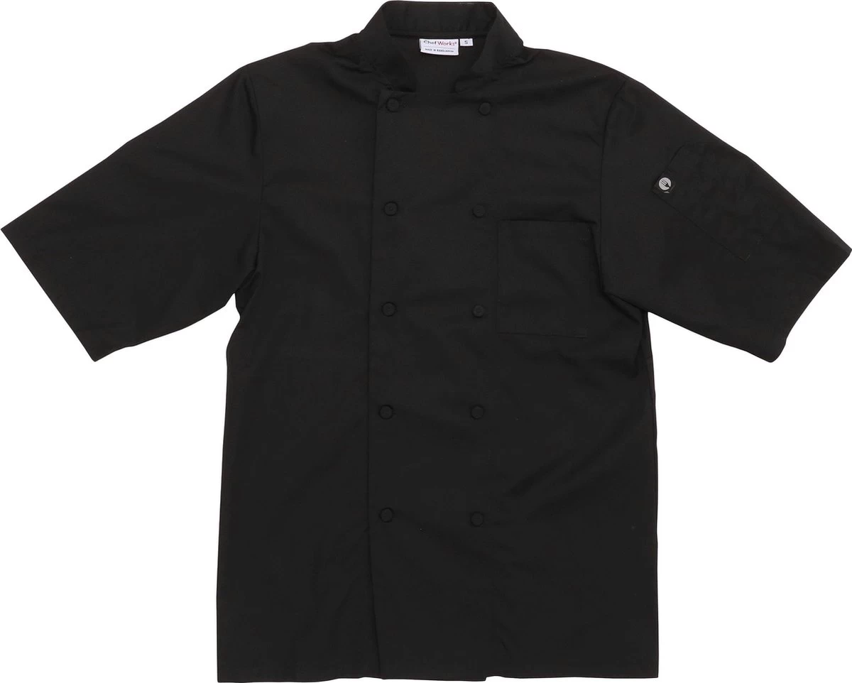 Chef Works Montreal Chef's Jacket Zwart | Coolvent à Manches Courtes - Taille XXL 2 Chef Works Montreal Chef's Jacket Zwart | Coolvent à Manches Courtes - Taille XXL – Image 2