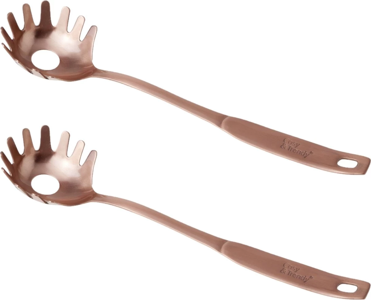 2x Morceaux De Cuillère à Spaghetti En Acier Inoxydable Couleur Cuivre 30 Cm - Cuillère à Spaghetti - Aides De Cuisine 1 2x Morceaux De Cuillère à Spaghetti En Acier Inoxydable Couleur Cuivre 30 Cm - Cuillère à Spaghetti - Aides De Cuisine