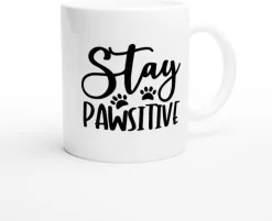 Restez Pawsitive Tasse En Céramique, Tasse à Café Mignonne Avec Patte, Tasse Cadeau Drôle Pour Amoureux Des Chiens, Cadeau Uniek Pour Les Propriétaires De Chiens, D015-083W, 11 Oz, -Fournitures De Cuisine Boutique 1200x975 1