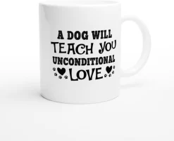 Un Chien Vous Apprendra Une Tasse En Céramique D'amour Inconditionnel, Une Tasse De Cadeau Uniek Pour Les Amoureux Des Chiens, Un Cadeau Mignon Pour Vos Proches, D015-086W, 11 Oz, -Fournitures De Cuisine Boutique 1200x975 2
