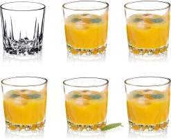 Set De 6 Verres à Boire En Glas De Haute Qualité, Verres à Verres à Eau, Verres à Jus à Paroi épaisse, Verres Côtelés Pour Water, Boisson, Jus, Fête, Verres à Verres à Cocktail, Verres à Boissons