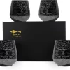 Sky Fish Verres à Vin En Acier Inoxydable – Etch Lot De 4 Gobelets à Cocktail Sans Pied, Tasses à Vin Noir, Lavage à La Main Uniquement.