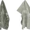 Bunzlau Castle Torchon De Cuisine Et Torchon Fleurs Sauvages Vert Foncé | 100% Coton Biologique | Torchon 60x53cm Et Torchon 65x65cm