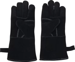 Gants De BBQ En Cuir The Windmill - Ensemble De 2 Pièces - Cuir Noir - Coutures Kevlar -Fournitures De Cuisine Boutique 1200x995 3