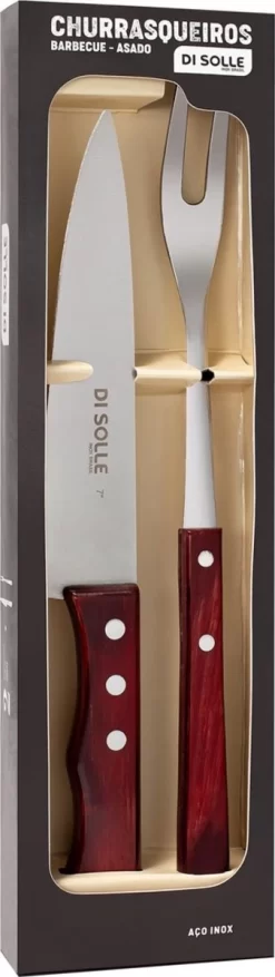 Di Solle Sollewood Trancheer Couverts 2 Pièces - Couteau Et Fourchette - Dans Une Boîte En Acier Inoxydable Composite De Bois Durable - Qualité Horeca -Fournitures De Cuisine Boutique 338x1200