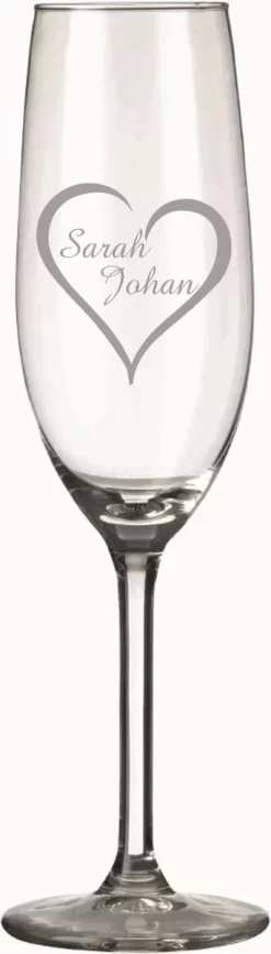 2 Verres à Champagne Avec Naam Gravé - Cadeau Unique Et Personnel - Mariage - Fête - Cadeau Gravure Sur Verre - Deux Verres
