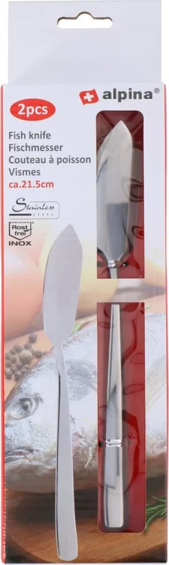 Alpina 8x Morceaux De Couteaux De Pêche En Acier Inoxydable De 21 Cm - Couteaux De Pêche - Passe Au Lave-vaisselle -Fournitures De Cuisine Boutique 360x1200